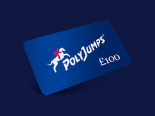 Load image into Gallery viewer, Metallic Blue PolyJumps Gift Card for £100.00
