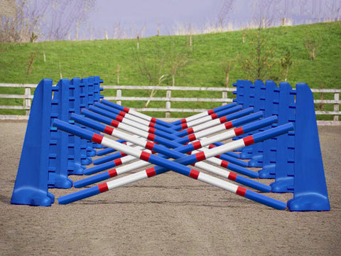 Carol Mailer Grid Set in Blue, comprised of: 14 Blue 8 Cups and 14 9 Band Pro Poles coloured: Blue, Red & White.
