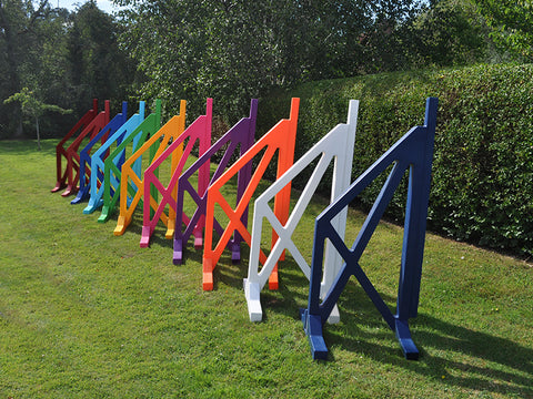 All Cross Wing colours lined up on grass.