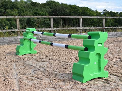 Pair of MultiJumps in Eco Green with 2 9 Band Practice Poles.