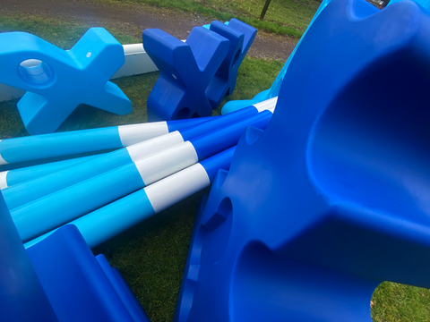 Creative Jumping Exercises Using Poles and Blocks