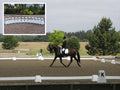 Photograph of Dressage Rider in Dressage Arena. Dressage Towers in foreground and background. Option includes 12 Dressage Towers. 