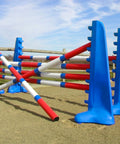 2 pairs of Blue 8 Cups with 6 Pro Poles coloured: Red, Blue & White. 