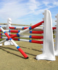 2 pairs of White 8 Cups with 6 Pro Poles coloured: Red, Blue & White.