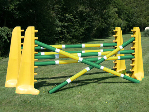 2 pairs of Yellow 8 Cups with 6 Pro Poles coloured: Green, White & Yellow.