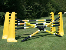 Load image into Gallery viewer, 2 pairs of Yellow 8 Cups with 6 Pro Poles coloured: Black, White &amp; Yellow.
