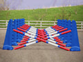 Carol Mailer Grid Set in Blue, comprised of: 14 Blue 8 Cups and 14 9 Band Pro Poles coloured: Red, Blue & White.