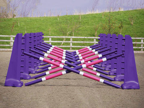 Carol Mailer Grid Set in Purple, comprised of: 14 Purple 8 Cups and 14 9 Band Pro Poles coloured: Purple, White & Pink..