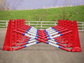Carol Mailer Grid Set in Red, comprised of: 14 Red 8 Cups and 14 9 Band Pro Poles coloured: Red, Blue & White.