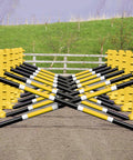 Carol Mailer Grid Set in Yellow, comprised of: 14 Yellow 8 Cups and 14 9 Band Pro Poles coloured: Black, White & Yellow.