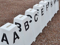 Close up of Dressage Tower Markers to show cut out handles on top. 