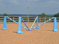 PolyJumps Spider set comprised of 2 pairs of Baby Blue 8 Cups and 4 9 Band Pro Poles coloured: Baby Blue and White.